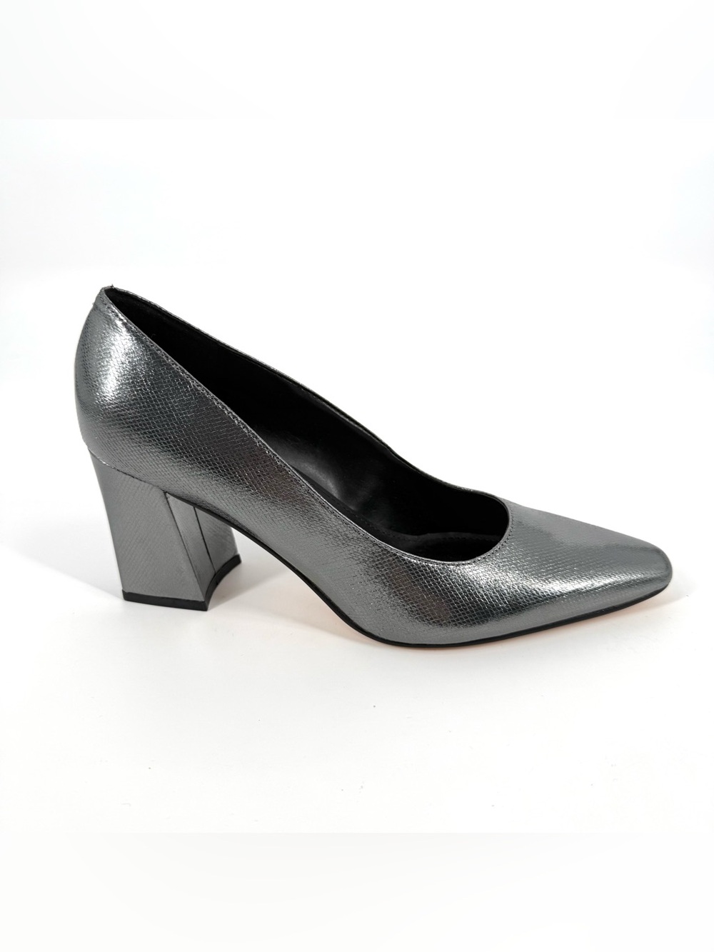 Marc Fisher Keri Heels Womens Size 9 Dark Silver Metallic Classic Slip On Pumps
